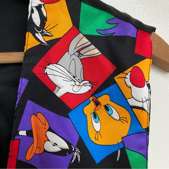 Vintage 1994 Looney Tunes Silk Waistcoat Vest - Picture 3 of 10